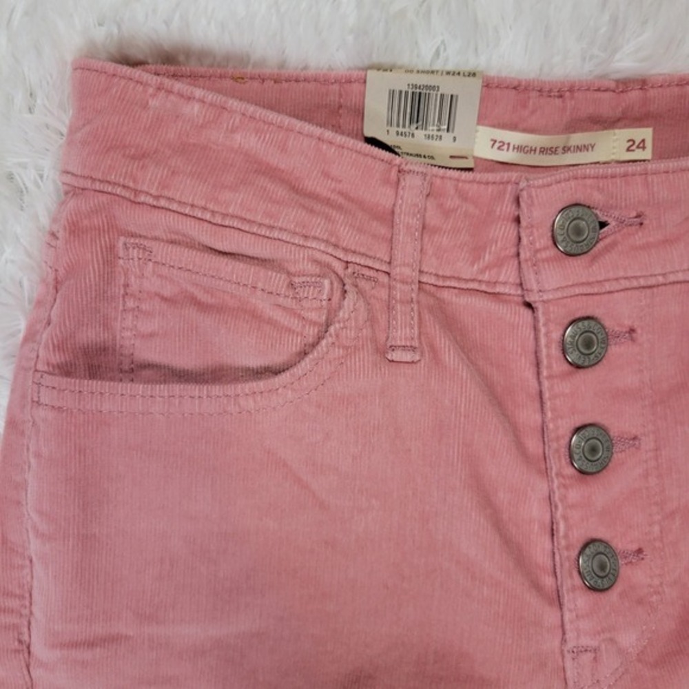 Levi's 721 Pink‎ Corduroy Jeans - W24 L28 - Picture 6 of 6